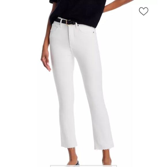 Veronica Beard Womens Washed White Carly Raw Hem Kick Flare Jeans 26 - Picture 2 of 8